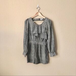 Asos open back ruffled romper long sleeve